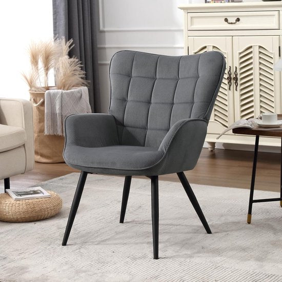 WOLTU Wing Chair, Modern, Relaxstoel, TV-stoel, Comfortabel, Leesstoel, Woonkamer, Fauteuil, Relaxfauteuil, Metalen Poten, Fauteuil