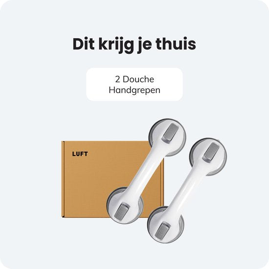 Douche Handgreep met Zuignap - 2 stuks - Geschikt voor douche en toilet - Vochtbestendig - Greep met zuignappen - Voor klein en groot - Extra veilig & sterk model - 30cm Luft