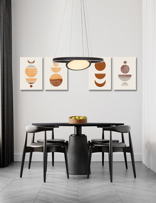Steinhauer hanglamp Ringlux - zwart - metaal - 60 cm - ingebouwde LED-module - 3514ZW
