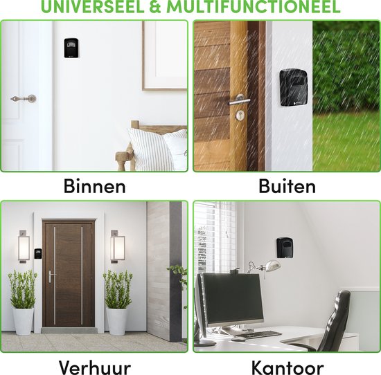Happy Goods Sleutelkastje met Cijferslot - Zwart - Sleutelkast - Waterbestendig - Sleutelkastje Buiten met Code