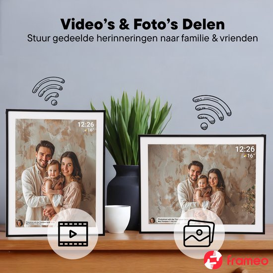 Denver Digitale Fotolijst 19 inch - HD - Frameo App - Fotokader - WiFi - 32GB - IPS Touchscreen - PFF1970