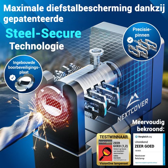 Nextcover Vouwslot 100cm FoldBasic| Fietsslot met Twee Sleutels | Fiets Slot met Houder | Slot voor Fietsen, E-Bikes, E-Scooter | SteelSecure-Technologie 3.0