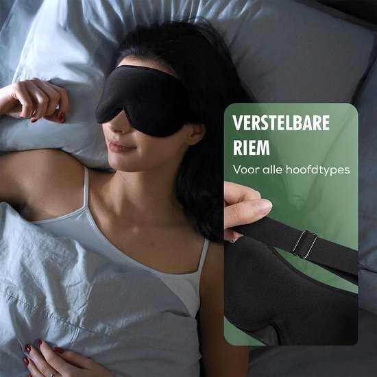 TravelHawk Slaapmasker Zwart - Luxe 3D-slaapmasker Dames Heren 100% lichtblokkerende slaapbril Zijslaper Oogmasker Nachtmasker