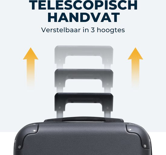Pathsail® Handbagage Koffer 40L x 55CM - ABS - Lichtgewicht Trolley - Incl. TSA slot & Spinner wielen - Zwart