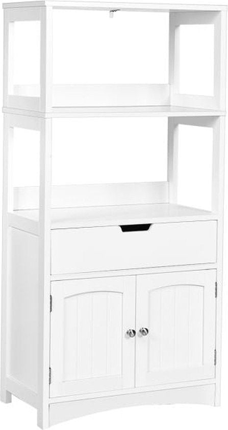 Coast huishoudelijke plank opbergkast keukenkast met lade wit 32,5 x 60 x 122 cm