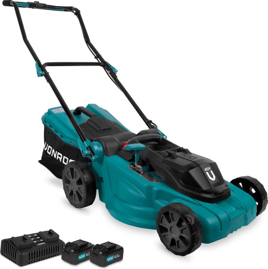 VONROC Accu grasmaaier 40V – 38cm – Centrale hoogteverstelling – Incl. twee 4.0Ah accu’s en dubbele snellader