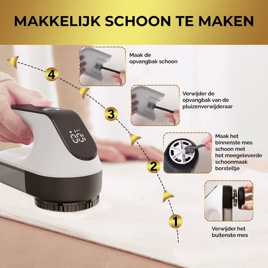 MostEssential Premium Elektrische Pluizenverwijderaar FL777 – Pluizentondeuse - USB-C Snellaadfunctie - Draadloos - 2000 mAh Batterij - PRO Edition