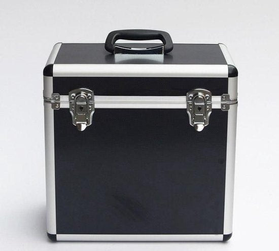 VDD - Platenkoffer voor 50 stuks - LP vinyl platen afsluitbaar - Zwart