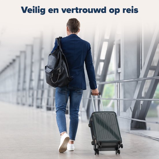TRVLMORE Handbagage Koffer - 45L - TSA Cijferslot - Lichtgewicht - Uitbreidbaar - Trolley - 54x36x22cm - Donkergroen