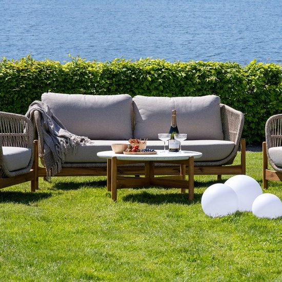 House Nordic Terracina Loungebank - Acaciahout - 78.5 x 175 x 72 cm - Acacia/Beige