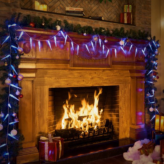 Monzana Kerstverlichting 80 LED´s - Ijspegels 5m Kabel - IP44 Blauw