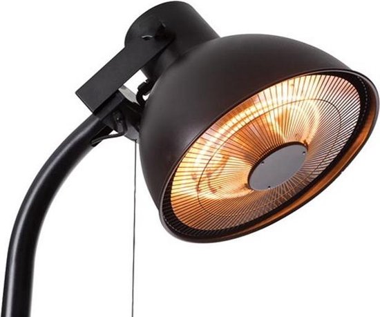 Perel Staande terrasverwarmer 2000 W carbon - zwart