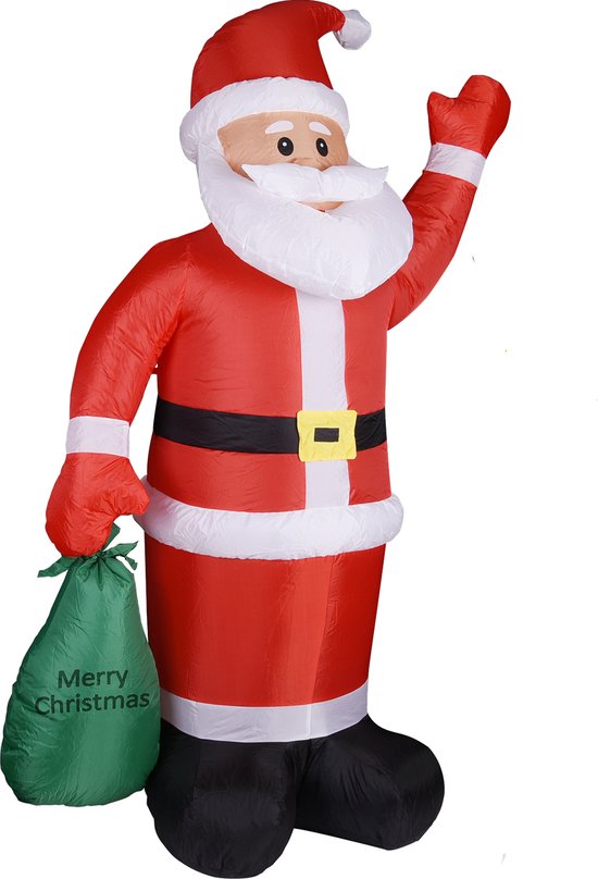 Kerstman - Opblaasbaar XL 180cm – LED Verlichting