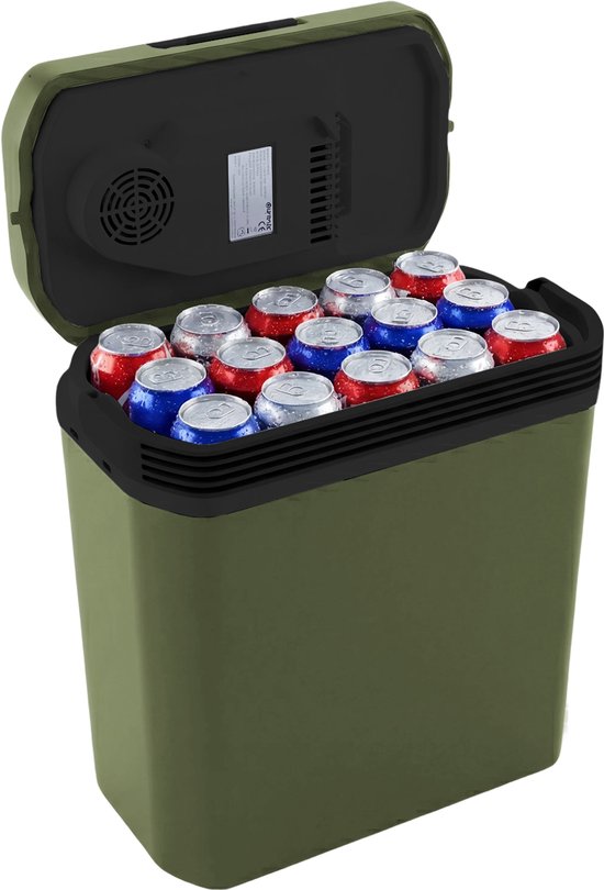 Auronic Koelbox Elektrisch 12V en 230 volt - 20L - Camping Koelkast - Auto - Koelen en Verwarmen - Frigobox - Groen