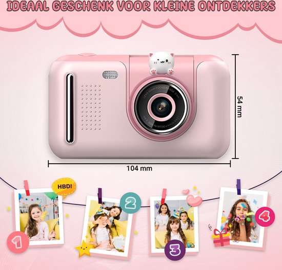 K&L Digitale Kindercamera Kids - Kinder vlog camera - Kindercamera's Digitaal - Fototoestel Kinderen - Kinderfototoestel