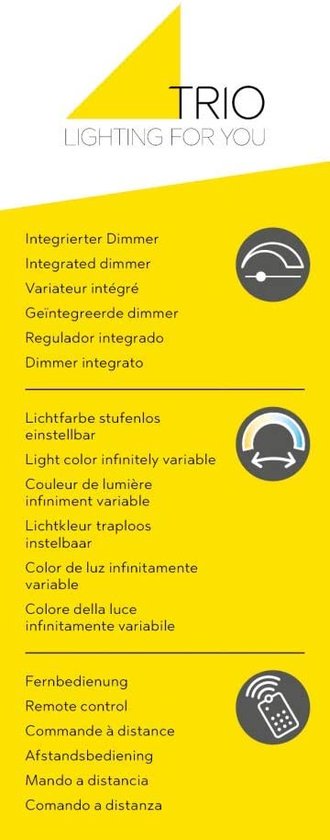 TRIO LUGANO - LED Plafondlamp - 42W - Dimbaar & Afstandsbediening - Nachtlampfunctie - Traploos Instelbare Lichtkleur - Plafondmontage - Grijs