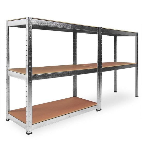 Monzana Stellingkast Set van 2 - 5 planken 175x75x30cm 350kg - Zilver