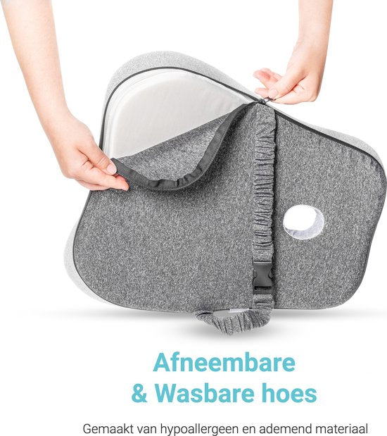 CozySense® Rugsteun - Verstelbaar Rugkussen Onderrug - Lendekussen voor Auto, Bureaustoel, Bed & Bank - Ergonomisch - Met Coolgel - Wasbare Hoes