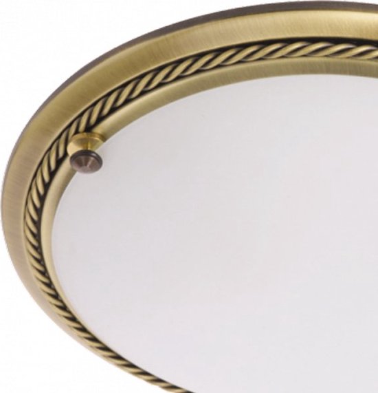 Plafonnieres Steinhauer Belleron 2785BR Brons Ø29 cm met 2 x E27 fittingen, van glas en metaal, klassiek design voor binnengebruik