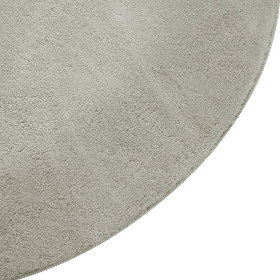 tectake® Kortpolig Vloerkleed - Rond - Ø120 cm - Zandkleur - Tapijt voor Woonkamer, Slaapkamer, Eetkamer - Onderhoudsvriendelijk en Wasbaar - Antislip Ondertapijt - Allergievriendelijk - Diverse maten en kleuren