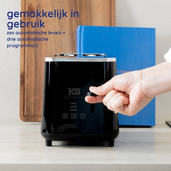 Safecourt Kitchen Broodrooster - Toaster - 6 Warmteniveaus - 2 Extra brede sleuven - 920W - Zwart