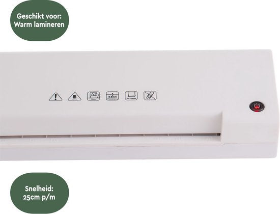 BRASQ Lamineerapparaat A3 Wit - Lamineermachine - Lamineren - Laminator - plastificeerapparaat - tot 125 micron per vel