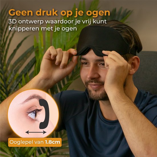 Nuvance - Verstelbaar Slaapmasker - 100% Verduisterend - Ademend Traagschuim - voor Mannen, Vrouwen en Kinderen - Oogmasker Slaap