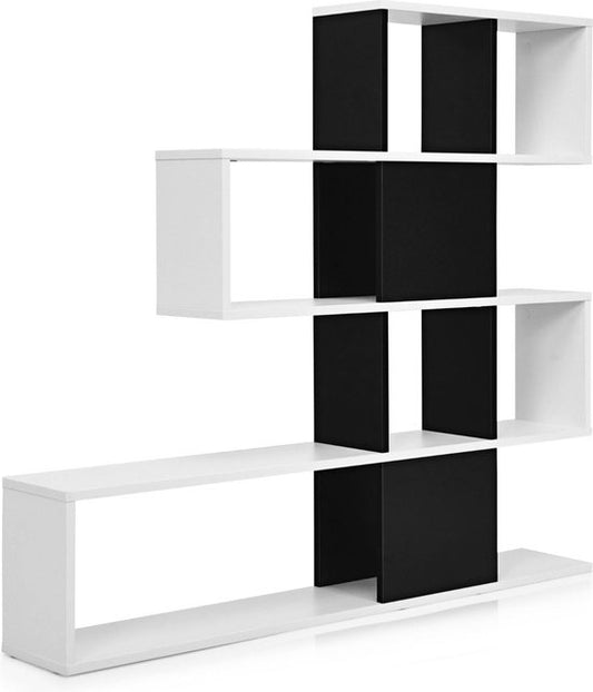 Coast Modern 5 verdiepingen tellende kamerverdeler - hout 120 x 19,5 x 109 cm zwart en wit
