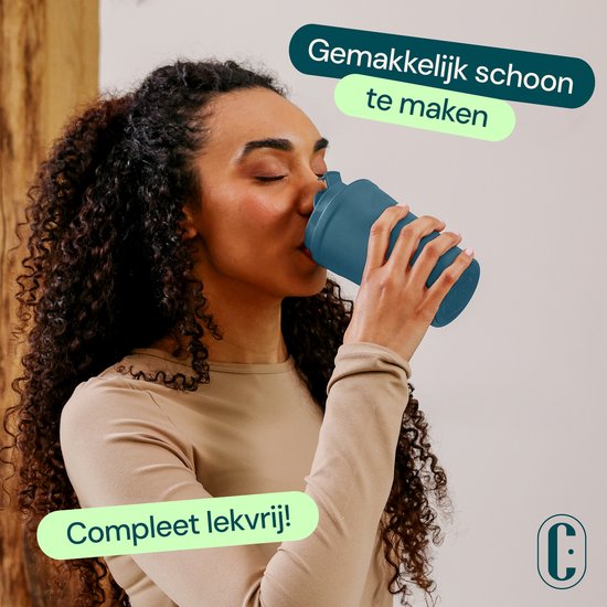 Castagnola Thermosbeker - Koffiebeker To Go - Travel Mug voor Koffie en Thee - Theebeker - 380 ML - RVS - Blauw