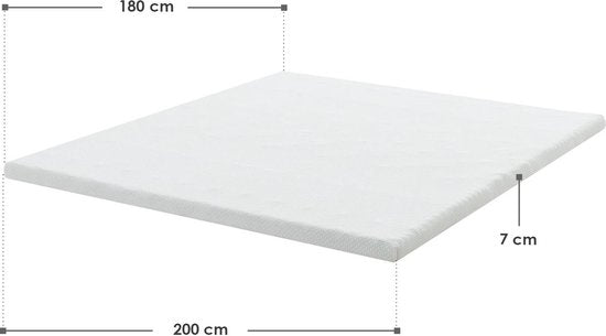 Topper / Matrastopper / Topmatras - 180 x 200 cm - H2 / H3 - Traagschuim