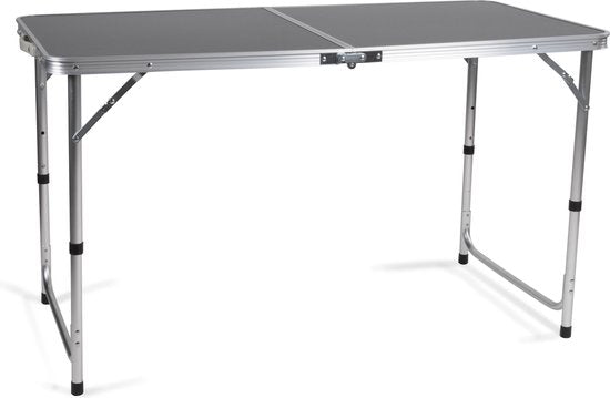Camp Active Campingtafelset - Campingtafel met 4 Krukjes - Inklapbaar - Lichtgewicht - Compact - Stevig - Grijs