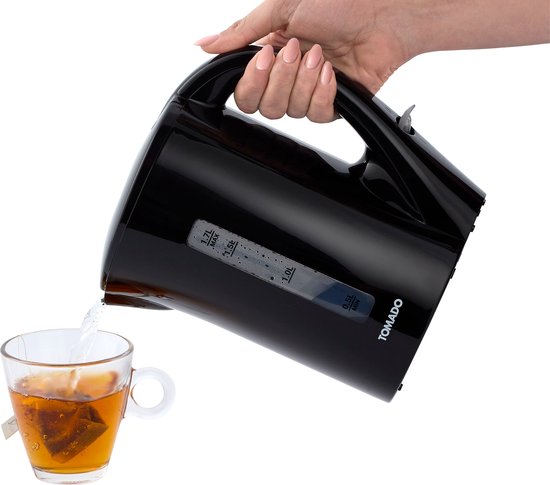 Tomado TWK1700B Waterkoker - 1.7L - Kunststof - 2200W - 14x22x23 cm - Zwart
