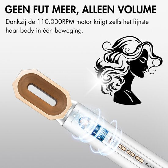 Sansbeauté® 8-in-1 Airstyler met Diffuser en Opbergdoos - Multistyler - Föhnborstel Kort Haar - Haarkruller - Haarstyler - Haardroger - Warmteborstel - Krulborstel - Krultang - Haarstijler - Stijlborstel - 5 in 1 Hairstyler
