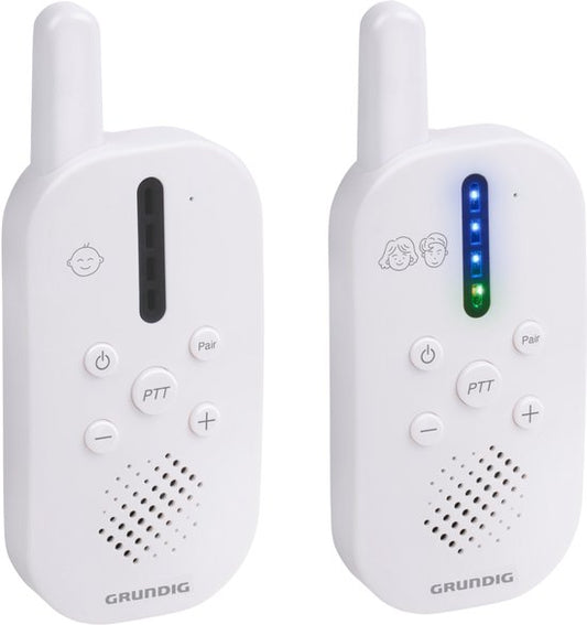 Grundig DECT Audio Babyfoon - Baby Monitor met 150M bereik - Ouder- en Babyunit - met LED Geluidsindicatie en Terugspreekfunctie - Babykamer Accessoires - Wit