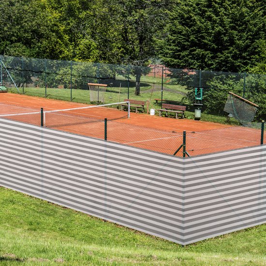Detex Balkonscherm 1.4x10m – 50 Kabelbinders UV-Bestendig – Grijs Wit