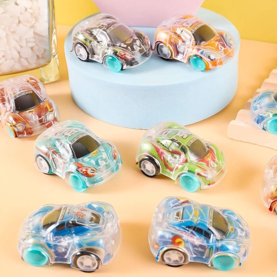 Partizzle 50x Speelgoed Autos - Pull Back Autotjes - Zelfrijdend Auto - Speelgoedauto Uitdeelcadeautjes - Grabbelton Traktatie Cadeautjes voor Kinderen & Peuters - Jongens - 5 cm