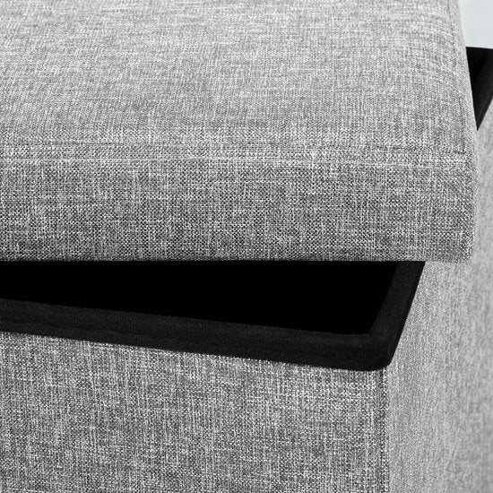 Casaria Opbergbank – 80x40x40cm Opvouwbaar Kunstleer 100L - Grijs