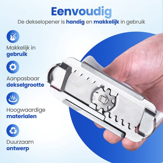 Techvavo® Potopener - Handige Opener Voor Potten - Ergonomische Dekselopener - Pottenopener - Keuken Gereedschap - Reuma hulpmiddelen