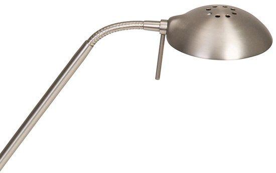 Stalen tafellamp Biron 1 lichts 7502ST met draaibare en kantelbare arm, 17 cm voetplaat, 185 cm snoer, klassiek design, Mexlite