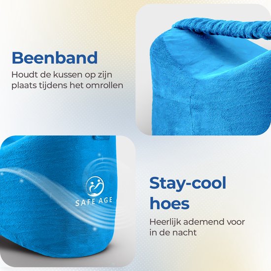 Safelife kniekussen orthopedisch - beenkussen zijslaper - zijslaapkussen - kniekussen voor in bed zijslapers - knie kussen - zijslaap kussen volwassenen