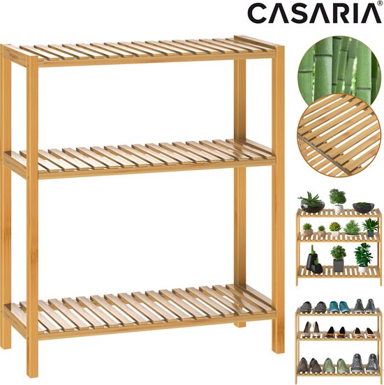 Casaria Schoenenrek - met 3 planken - 66x58x26 cm Bruin