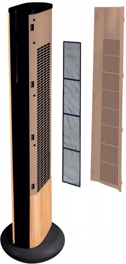 Solis Easy Breezy 757 Torenventilator - Ventilator Staand met Afstandsbediening - Timerfunctie - 44,8 dB - 91 cm Hoog - Wood Effect