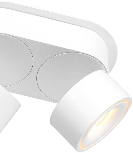 Witte 2-lamps spot Fez 2674W dimbaar draaibaar en kantelbaar kunststof/metaal Modern Mexlite