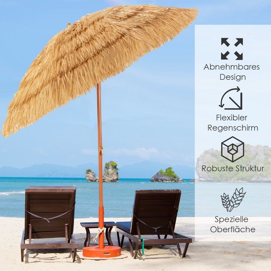 Coast Strandparasol Parasol - 200 cm - Wit Beige