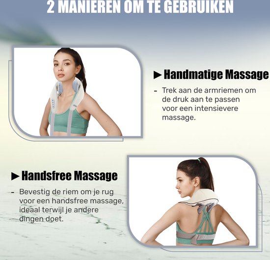 Novalance - Nekmassage - Shiatsu Massagekussen - Elektrisch Nekmassage Apparaat - Ook voor Arm Rug Schouder & Been - Infrarood + Slaapmasker