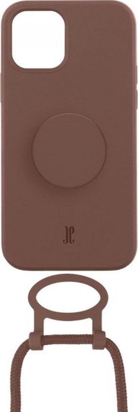 Just Elegance PopGrip Backcover Hoesje - Geschikt voor Apple iPhone 14 - Gsm case - Brown Sugar