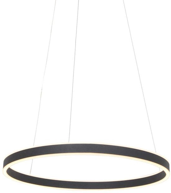 Hanglamp Ringlux 3502ZW Zwart 60cm Design Metaal Steinhauer - Hoogte instelbaar, ideaal voor binnengebruik