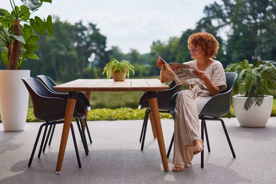 Hartman Sophie elegance tuinstoel - Donkergroen - set van 2 - zwart rondo onderstel