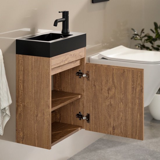 Mirlux Toiletmeubel Warm Eiken - Fonteinmeubel - Wc Kastje - Wc Meubel - 40cm