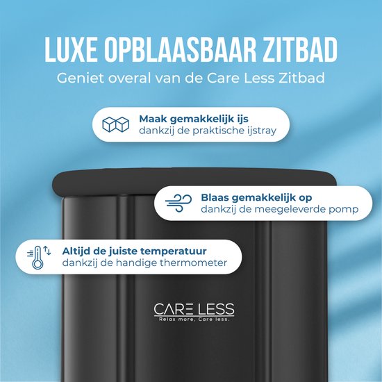 Care Less - IJsbad XL - Opvouwbare Badkuip - Zitbad - Dompelbad - 85CM - Inklapbaar en met Hoes - Inclusief Pomp en Afvoerslang - Zwembad - Bath Bucket - Zwart